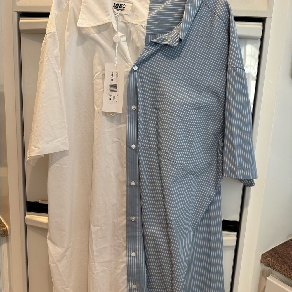 MM6 Maison Martin Margiela Blue and White Dress Casual Elegance